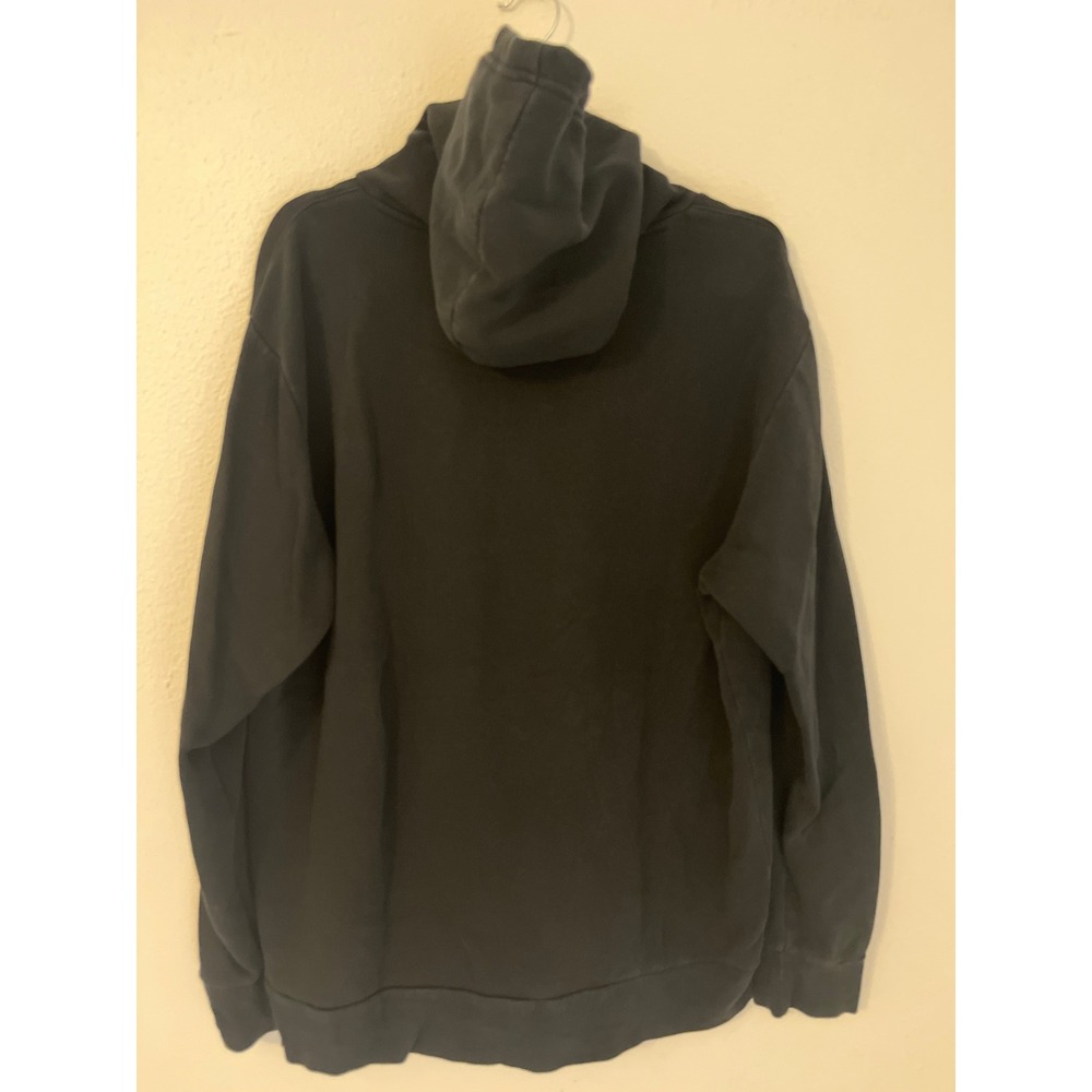 Adidas Mens Black Hoodie Sweatshirt Pullover Logo No Size Tag Pit to Pit 25in - Picture 3 of 3